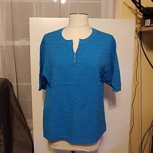 Norm Thompson aqua light sweater